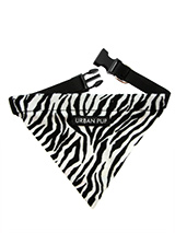 Zebra Print Bandana - Our Zebra Bandana is a contemporary animal print style and is right on trend. Just attach your lead to the D-ring and this stylish Bandana can also be used as a collar. It is lightweight, incredibly strong, stylish and practical.
