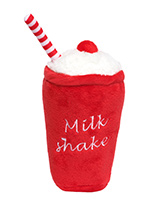 Strawberry Milkshake Plush & Squeaky Dog Toy - Why don't you indulge your dog in a delicious Strawberry milkshake and you could even add our juicy burger toy? This classic American fast food toy will keep you dog amused for hours, maybe even long enough for you to eat yours before the begging starts. This toy will provide hours of fun for your p...