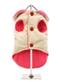 Cream / Pink Quilted & Hooded Bodywarmer