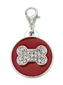Red Enamel / Diamante Bone Dog Collar Charm