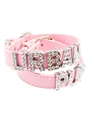 Pink Leather Personalised Dog Collar (Diamante Letters)