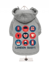 ''London Baby'' Fleece-Lined Dog Hoodie / Sweatshirt