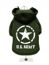 ''U.S. Army'' Fleece-Lined Dog Hoodie / Sweatshirt