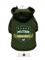 ''Military Armed Forces'' Fleece-Lined Dog Hoodie / Sweatshirt