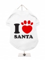 ''Christmas: I Love Santa'' Dog T-Shirt